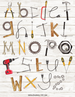 Alphabet Clipart Watercolor, Tool Clipart, Name Letters ...