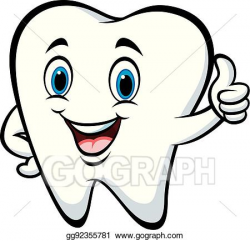 Vector Illustration - Cartoon tooth giving thumbs up. EPS ...