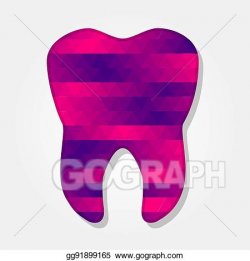 EPS Illustration - Tooth with colorful triangles. Vector ...