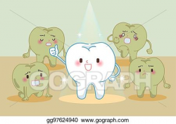 EPS Vector - Cartoon tooth with spot light. Stock Clipart ...