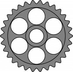 Clipart - 30-tooth gear with circular holes