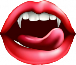 vampire teeth lips tongue fangs...