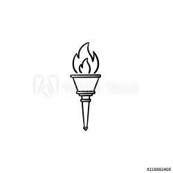 Olympic torch hand drawn outline doodle icon. Olympic games ...