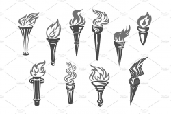 Sport games flame torch vector icons #sport#burning#isolated ...