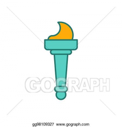 EPS Vector - Fire statue of liberty isolated. torch landmark ...