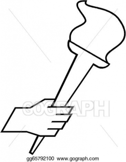 Vector Art - Hand holding a flaming torch . Clipart Drawing ...