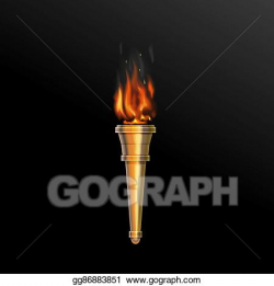 Stock Illustration - Realistic fire torch. illustration ...