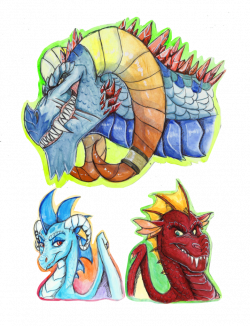 Portrait Series: Torch, Ember, and Garble by Earthsong9405 on DeviantArt