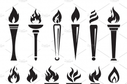 Vector of fire torch victory. Flame