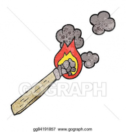 Vector Stock - Textured cartoon burning wood torch. Clipart ...
