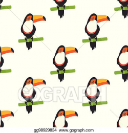 Vector Art - Pattern with tucan. EPS clipart gg98929834 ...