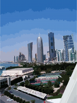 Clipart - Doha towers from sheraton hotel