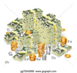 Vector Art - Money stack banknotes and coins concept. EPS ...