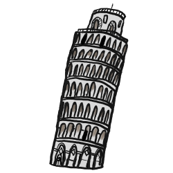 Leaning Tower Of Pizza Clipart