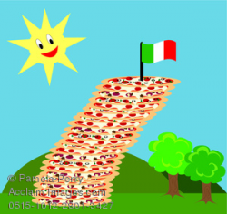 Clip Art Image of the Leaning Tower of Pizza