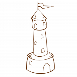 Clipart - RPG map symbols Round Tower with Flag 2