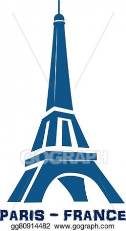 EPS Vector - Blue eiffel tower. Stock Clipart Illustration ...