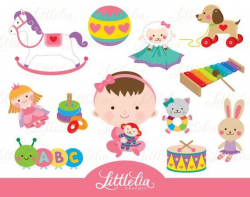 Baby girl toys clipart - baby toys - baby clipart - 16037 ...