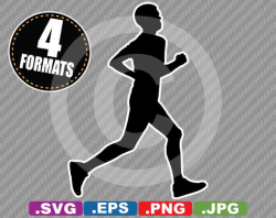 Track and Field - Male Distance Runner Clip Art Image - SVG cutting file  Plus eps, jpg, & png - INSTANT DOWNLOAD - Die Cut Sticker/Decal