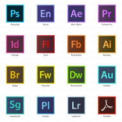 Pack icônes Adobe Suite CC HD⎪Vector illustrator (ai.) | 2017 ...