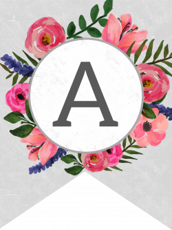 Floral Alphabet Banner Letters Free Printable | Pinterest | Banner ...
