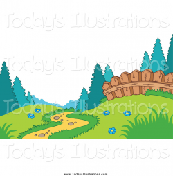 Clipart of a Path Leading to a Forest Through a Meadow by ...