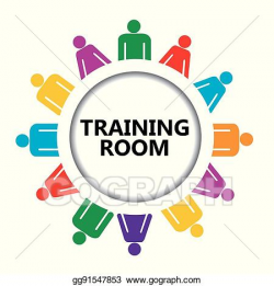 Vector Art - Training room sign with group of people. EPS ...