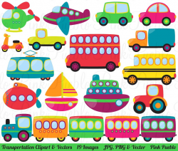 Transportation Clipart and Vectors ~ Illustrations ~ Creative Market