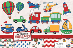 Transportation Clipart & Patterns ~ Illustrations ~ Creative Market