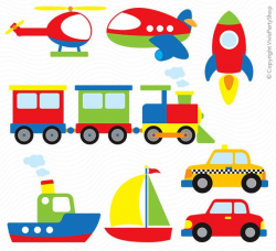 TRANSPORTATION Clipart, Printable, Instant download, PNG files ...