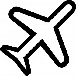 Airplane Rotated Diagonal Transport Outlined Symbol Svg Png Icon ...