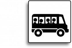 Bus people riding side pictogram free image