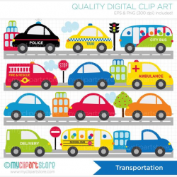 City Vehicles, Cars, Trucks Clipart, City Transportation ...