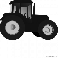 Gray Tractor Transportation free black white clipart images ...