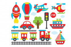 Transportation Clipart (LES.CL01A) ~ Illustrations ...