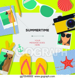 Vector Stock - Summertime travel template with traveling ...