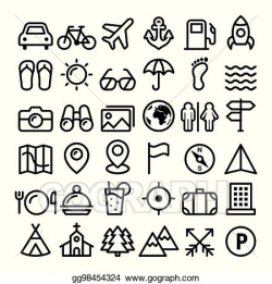 Vector Stock - Travel line icons set, holidays ...