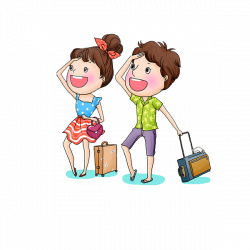 Travel Suitcase Drawing - Travelling lovers 600*600 transprent Png ...