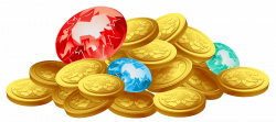 Gold Coins and Diamonds Treasure PNG Clipart Image | Gallery ...