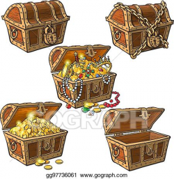 Vector Illustration - Set of hand drawn pirate treasure ...