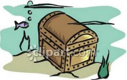 Sunken Treasure Chest - Royalty Free Clipart Picture
