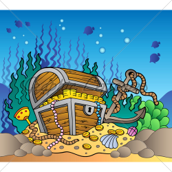 Sea Bottom With Old Treasure Chest · GL Stock Images