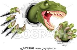 Vector Illustration - T rex dinosaur claws ripping. EPS ...