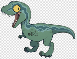 Standing green and blue T-Rex illustration, Velociraptor ...