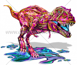 Colorful T-Rex | Production Ready Artwork for T-Shirt Printing