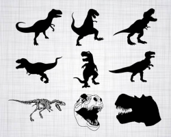 T-Rex SVG Bundle, Trex SVG, T-Rex Clipart, T-Rex Cut Files For Silhouette,  Files for Cricut, T-Rex Vector, Dinosaur Svg, Dxf, Png, Eps