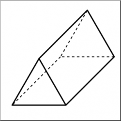 Clip Art: 3D Solids: Triangular Prism B&W I abcteach.com | abcteach