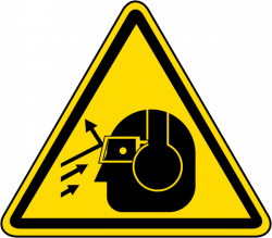 Flying Debris / Loud Noise Warning Label J6531 - by SafetySign.com