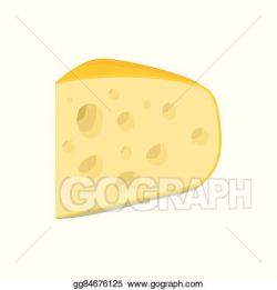 Vector Illustration - Triangular piece of cheese icon ...