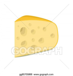 Stock Illustration - Triangular piece of cheese icon ...